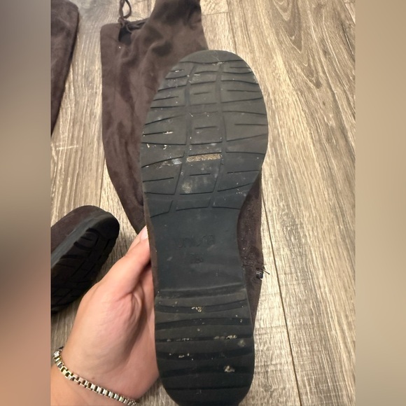 UNISA "Gillean" Over The Knee Stretch Women's Boots Textile Brown/Black 7.5 - Picture 5 of 9